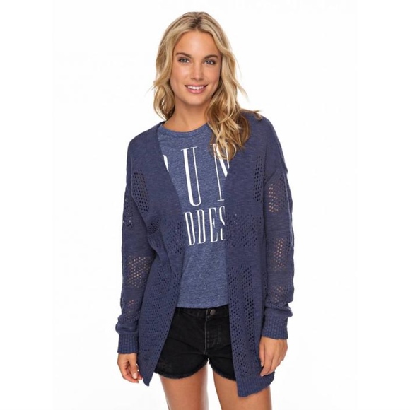 Roxy Blue Bliss Slouchy Cardigan - Picture 1 of 7